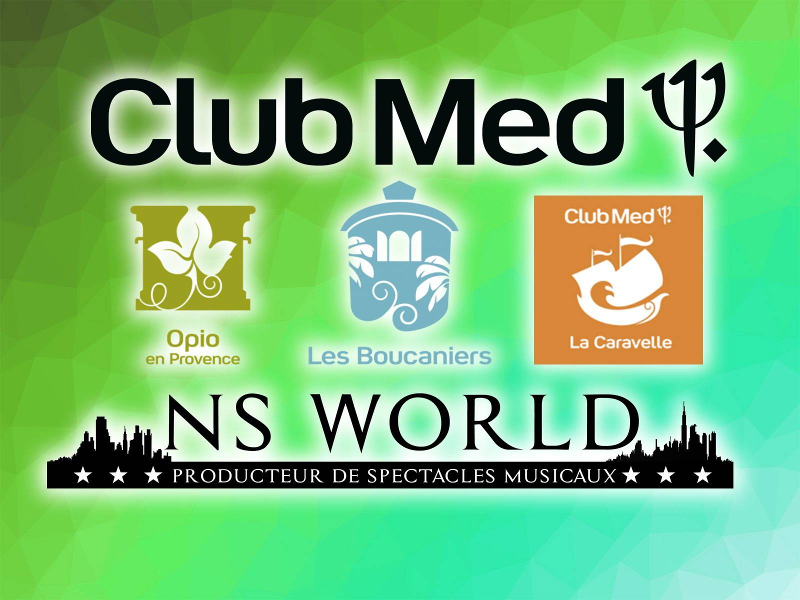 Retrouvez nos sublimes comédies musicales pour les Clubs Med du sud de la France, de corse, mais aussi des îles Antillaises.